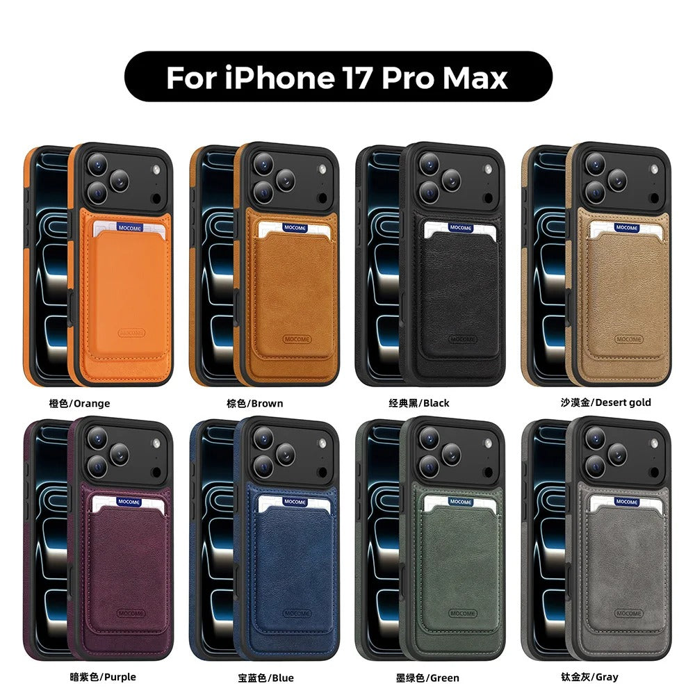 Elite iPhone Magnetic RFID Leather Wallet Case, MagSafe-Compatible Card Holder with Shock Protection & Secure Storage