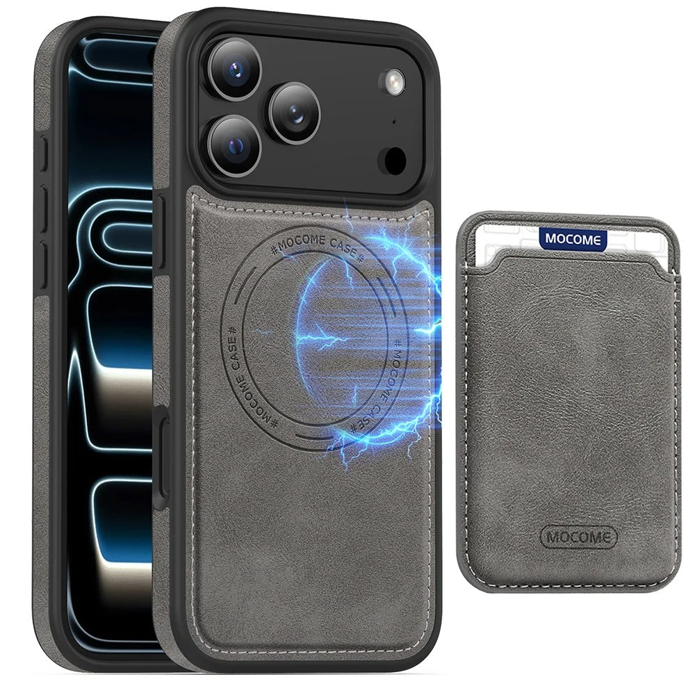 Elite iPhone Magnetic RFID Leather Wallet Case, MagSafe-Compatible Card Holder with Shock Protection & Secure Storage