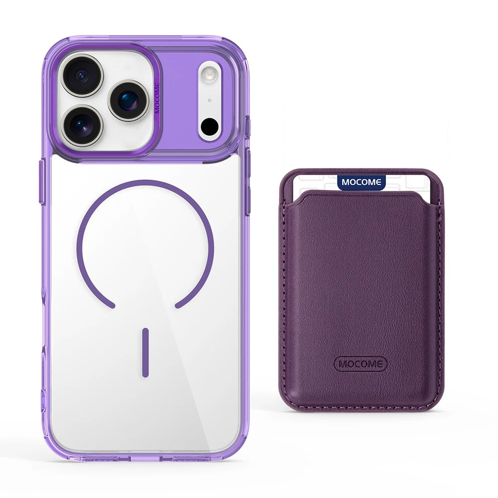 Impact-Ready iPhone Magnetic Case with Detachable Wallet, Shockproof TPU & PC Protective Cover, MagSafe-Compatible Card Holder Design