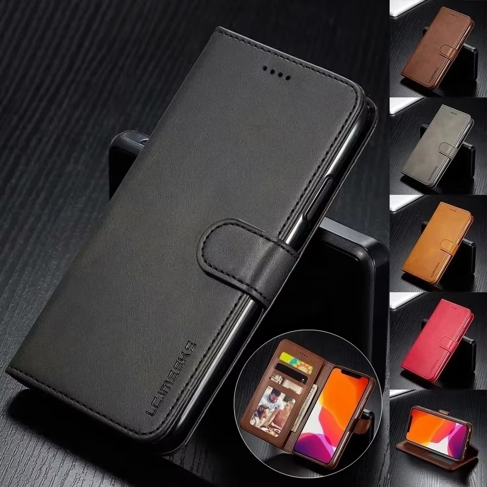 Luxury iPhone Case — Leather Wallet Flip Cover with Card Slot, Anti-Fingerprint, Anti-Scratch, Non-Slip, Full Protection, Artificial Leather Design
