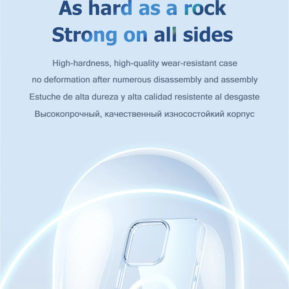 Luxury iPhone Case — MagSafe Clear Shockproof Acrylic Cover with Anti-Fingerprint Anti-Scratch Slim Transparent Design