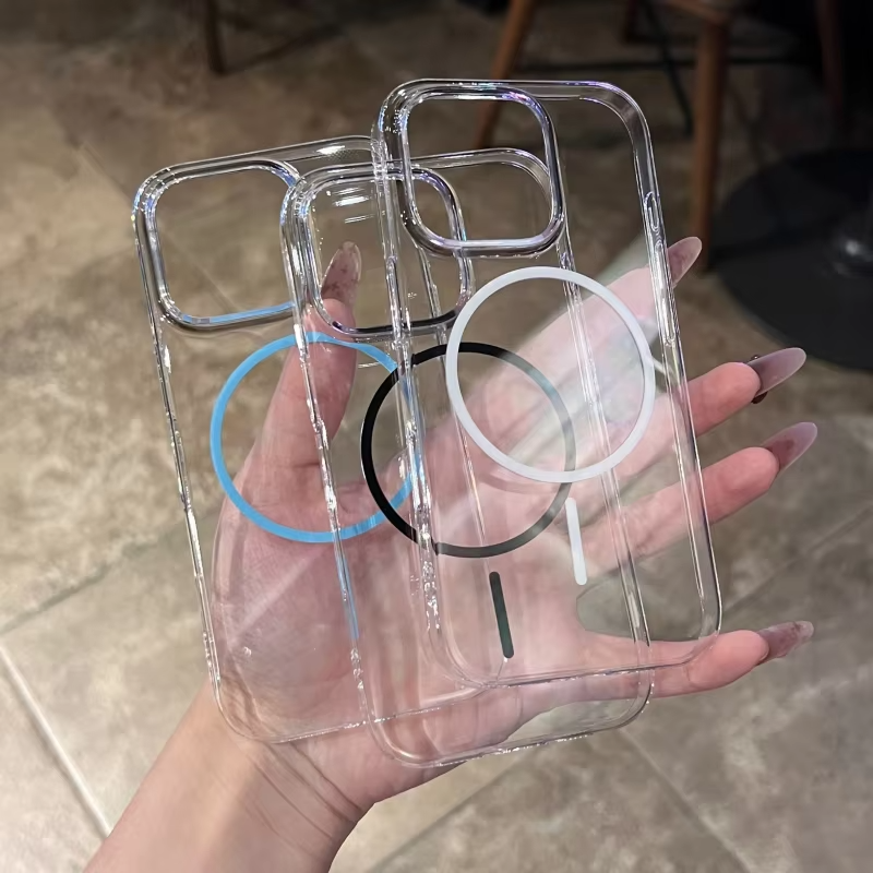 Luxury iPhone Case — Magnetic MagSafe Wireless-Charging Compatible, Shockproof, Anti-Fingerprint, Anti-Scratch, Transparent Half-Wrapped Cover