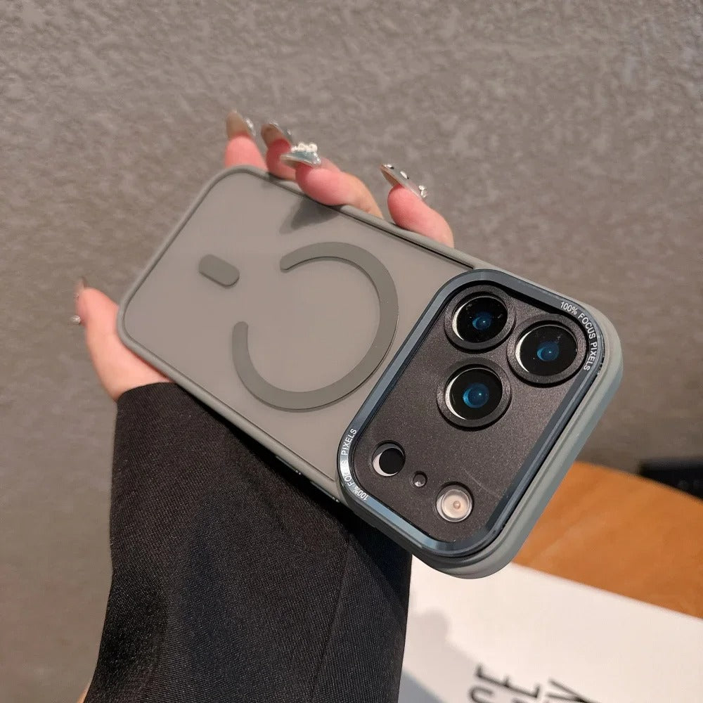 Luxury iPhone Case — Transparent MagSafe Compatible Cover with Plating Camera Protection, Shockproof, Anti-Fingerprint, Dustproof, Full Coverage Design