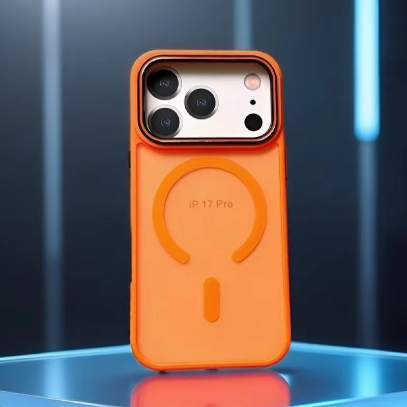 Luxury iPhone Case — Wireless-Charging Matte Magnetic Half-Wrapped TPU Cover with Anti-Fall Shockproof Protection, Anti-Fingerprint, Non-Slip Color-Collision Design