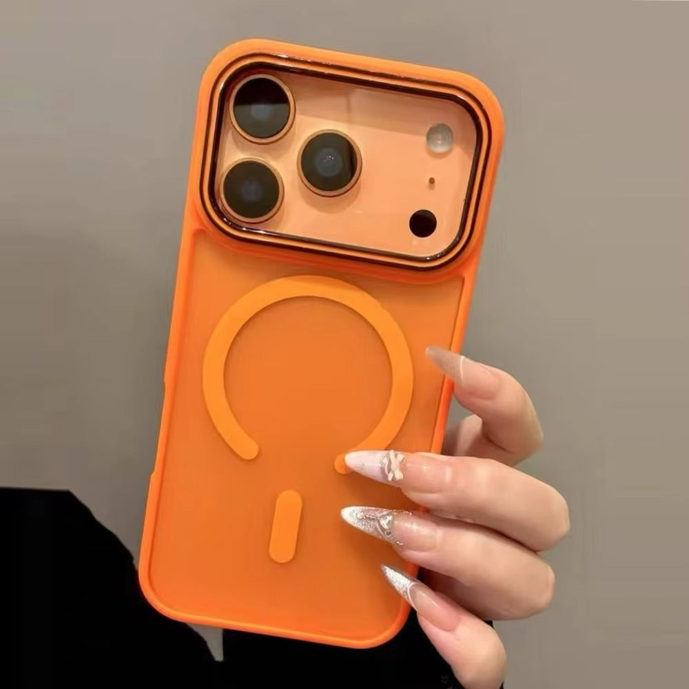 Luxury iPhone Case — Wireless-Charging Matte Magnetic Half-Wrapped TPU Cover with Anti-Fall Shockproof Protection, Anti-Fingerprint, Non-Slip Color-Collision Design