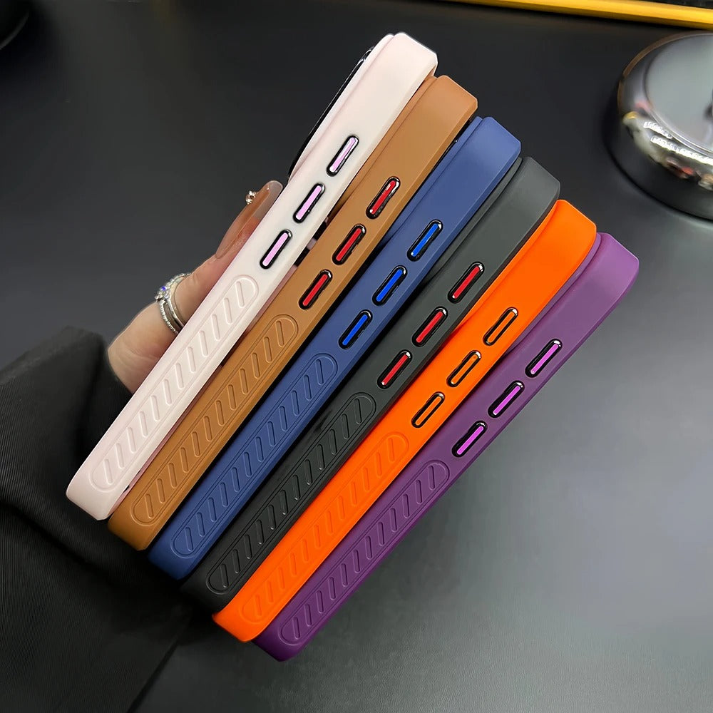 Luxury iPhone Case — Wireless-Charging Matte Magnetic Half-Wrapped TPU Cover with Anti-Fall Shockproof Protection, Anti-Fingerprint, Non-Slip Color-Collision Design