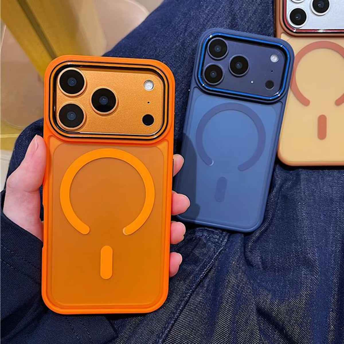 Luxury iPhone Case — Wireless-Charging Matte Magnetic Half-Wrapped TPU Cover with Anti-Fall Shockproof Protection, Anti-Fingerprint, Non-Slip Color-Collision Design