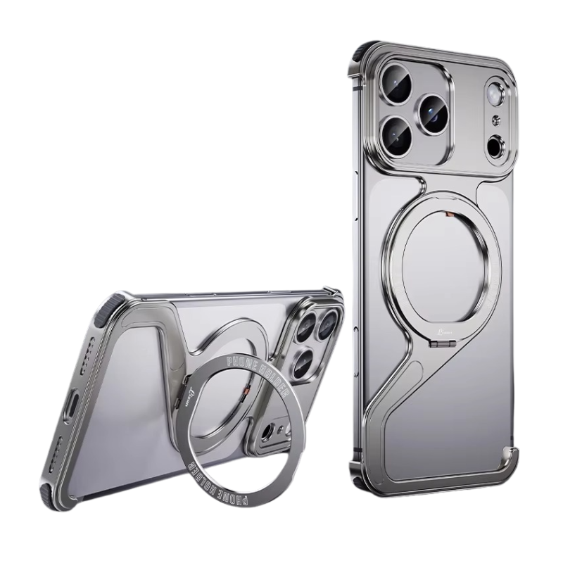 Luxury iPhone Case — Z-Shape Aluminum Alloy Frameless Magnetic Cover with Metal Shockproof Protection and Slim Minimal Design