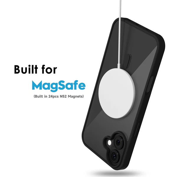 Luxury iPhone Case MagSafe Compatible Matte Translucent Armor Cover — Magnetic Shockproof Dual Layer Design, Wireless Charging, Anti-Fingerprint Scratch-Resistant Finish