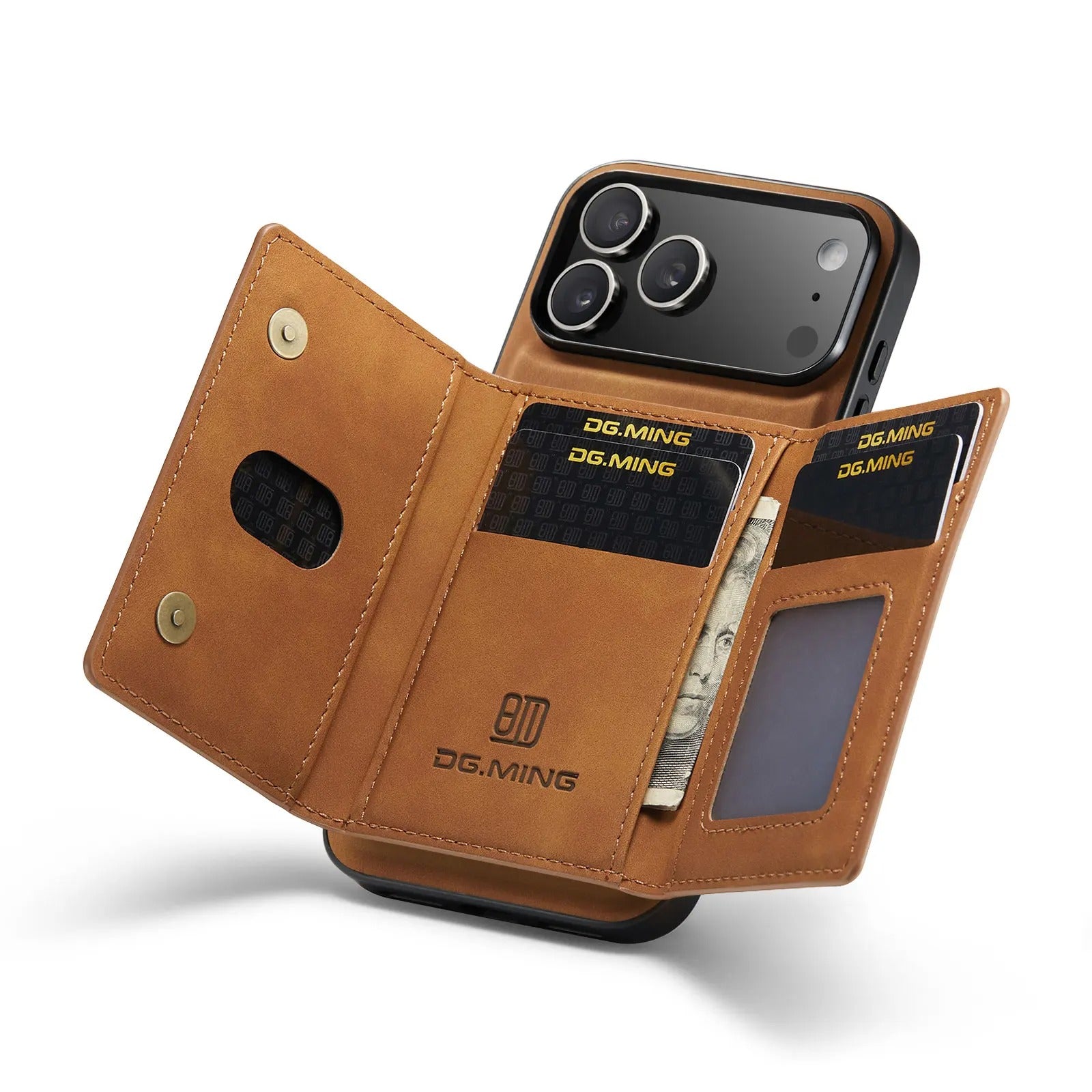 Luxury iPhone Case — 2-in-1 Detachable Magnetic Leather Wallet Cover with Card Slots, Kickstand Function & Protective Full-Body Design