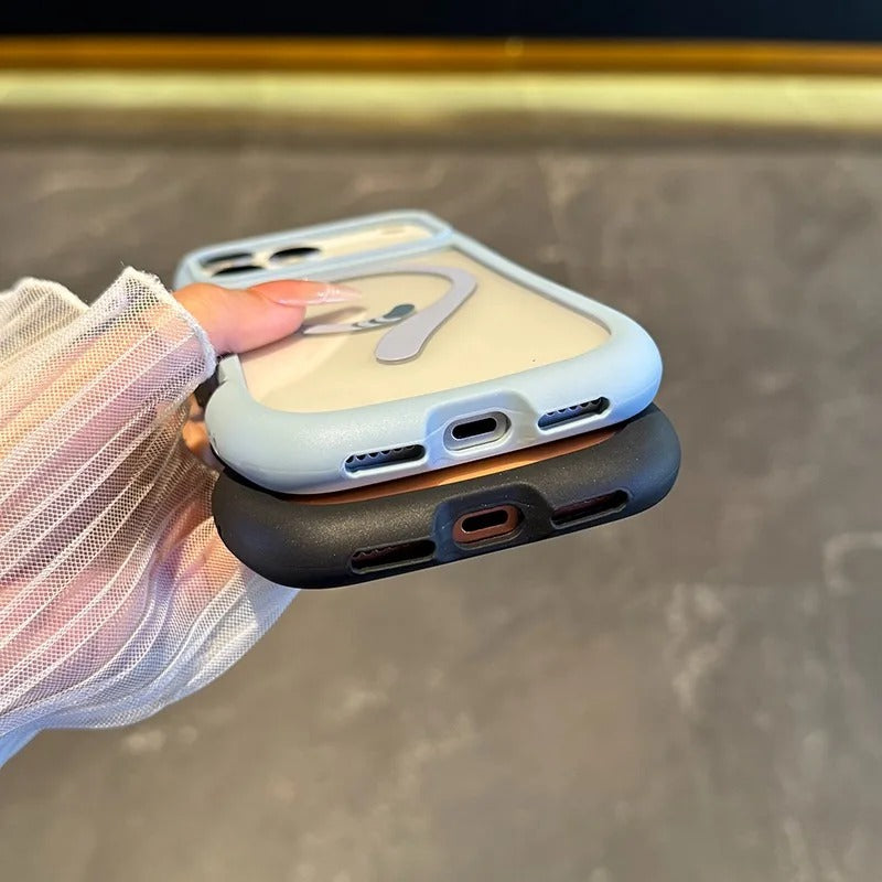 Luxury iPhone Case — 3D Cat Ear MagSafe TPU Cover with Shockproof Protection, Anti-Fingerprint Anti-Scratch Dustproof Non-Slip Transparent Design