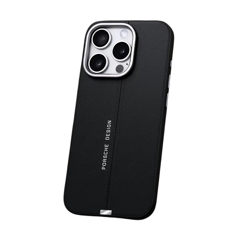 Luxury iPhone Case — Business Leather MagSafe Magnetic Cover with Anti-Fall Design, Metal Buttons, Shockproof Dual-Layer Protection & Non-Slip Textured Finish