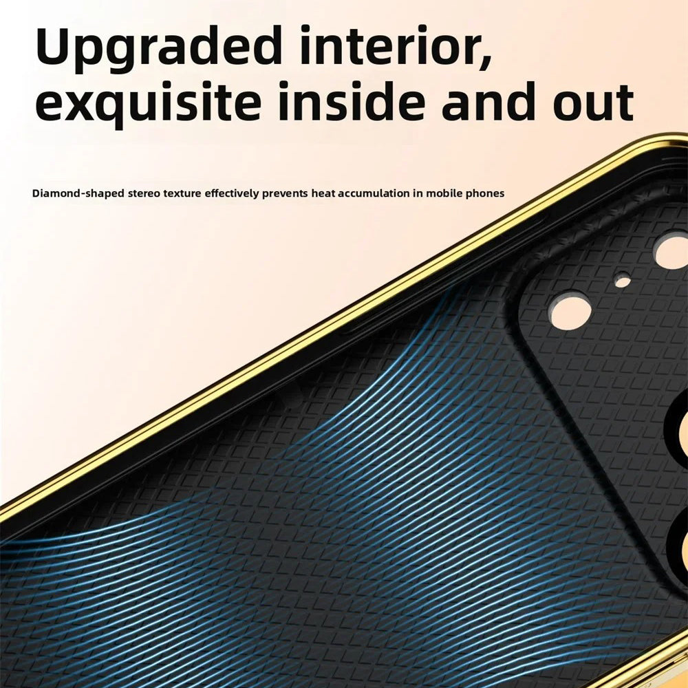 Luxury iPhone Case — Carbon-Fiber Pattern MagSafe Wireless-Charging Cover with Shockproof Plating Design and Slim TPU Protection