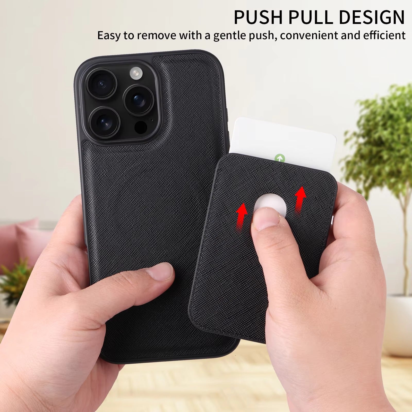 iPhone Case iPhone 17 Pro Max / Black Leather Panel Design NovaXCase