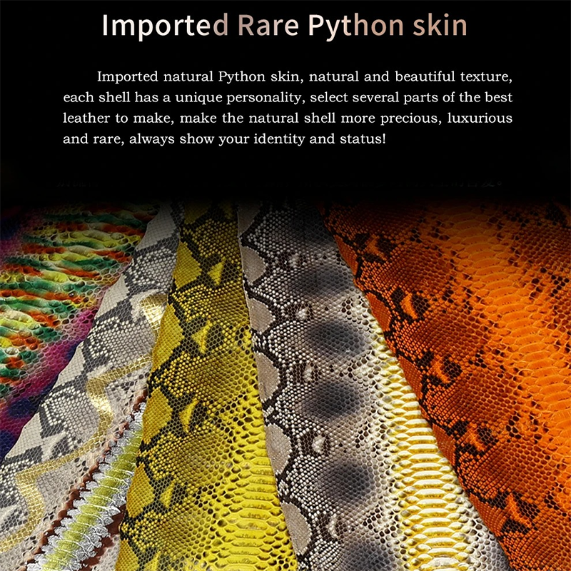 Luxury iPhone Case — Genuine Python Leather Cover with Premium PC Backing, Non-Slip Lightweight Design and Dustproof Anti-Scratch Protection