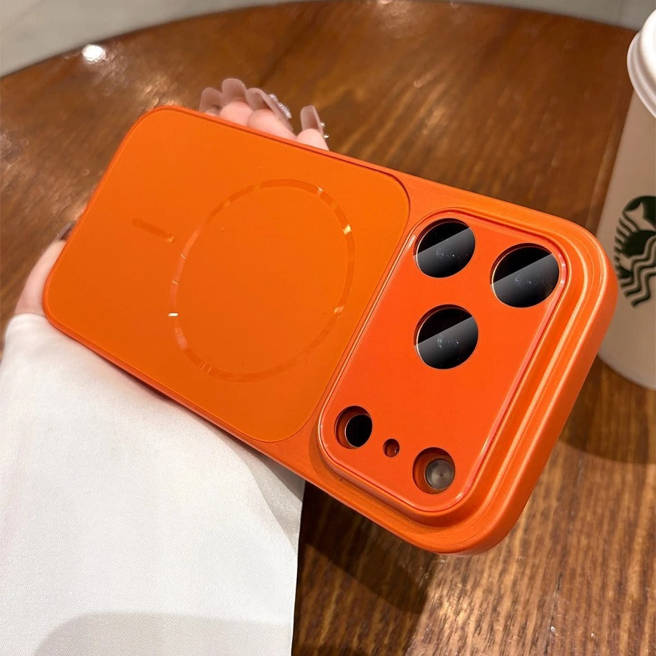 Luxury iPhone Case — MagSafe Matte PC Cover with Glass Lens Protection, Slim Shockproof Design and Camera Control Button