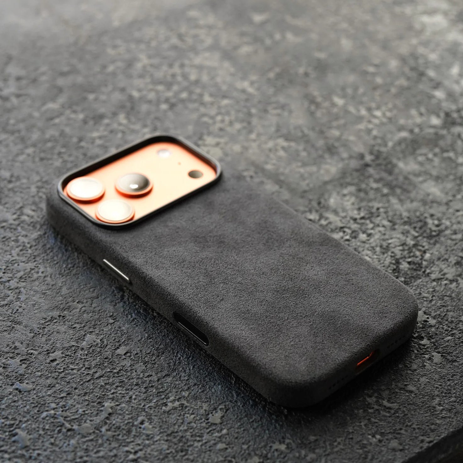 Luxury iPhone Case — MagSafe Suede Leather Cover with Supercar-Inspired Interior Design, Anti-Fingerprint Matte Finish and Non-Slip Protection
