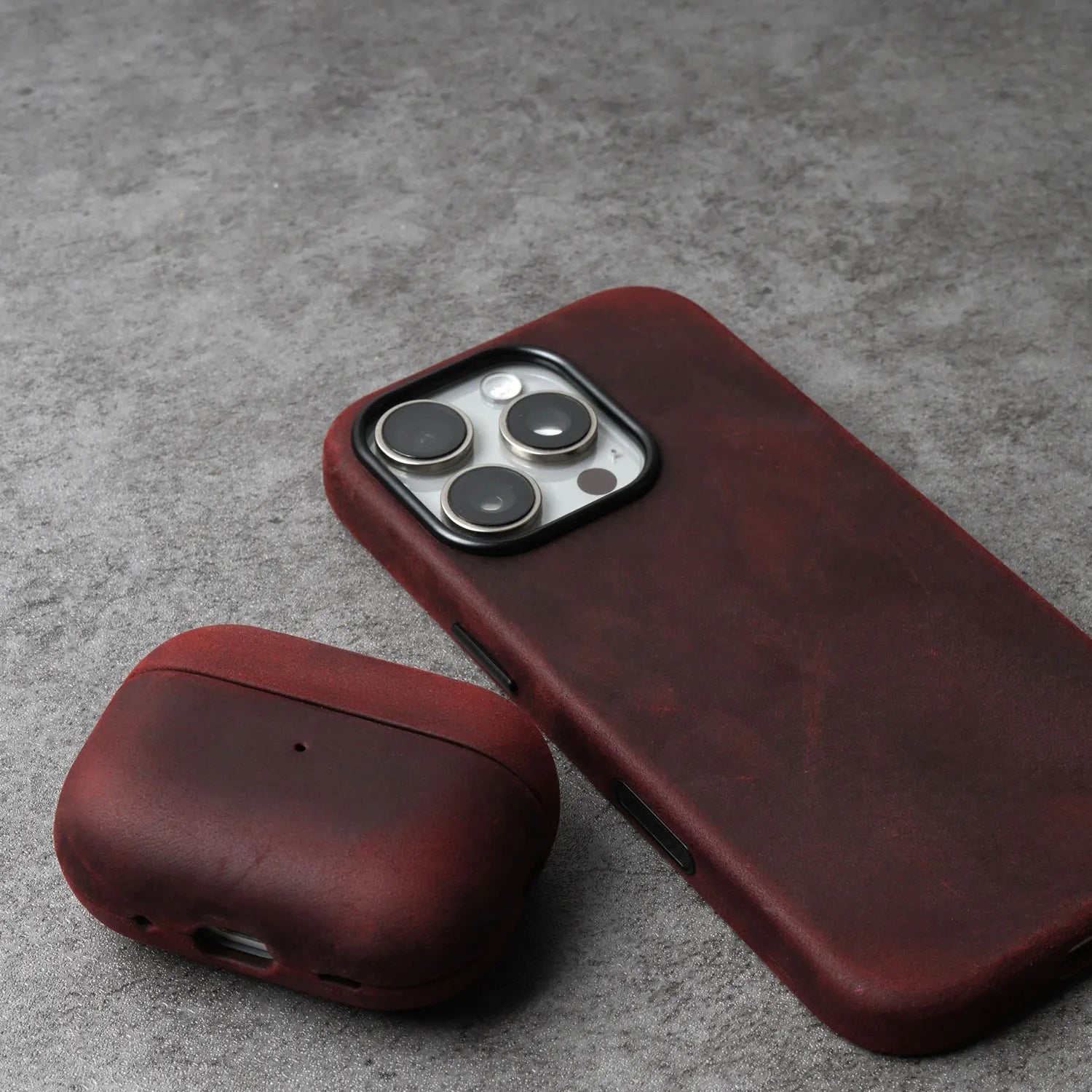 Luxury iPhone Case — Magnetic Crazy Horse Cowhide Leather Cover with Matte Pull-Up Design and Non-Slip Grip