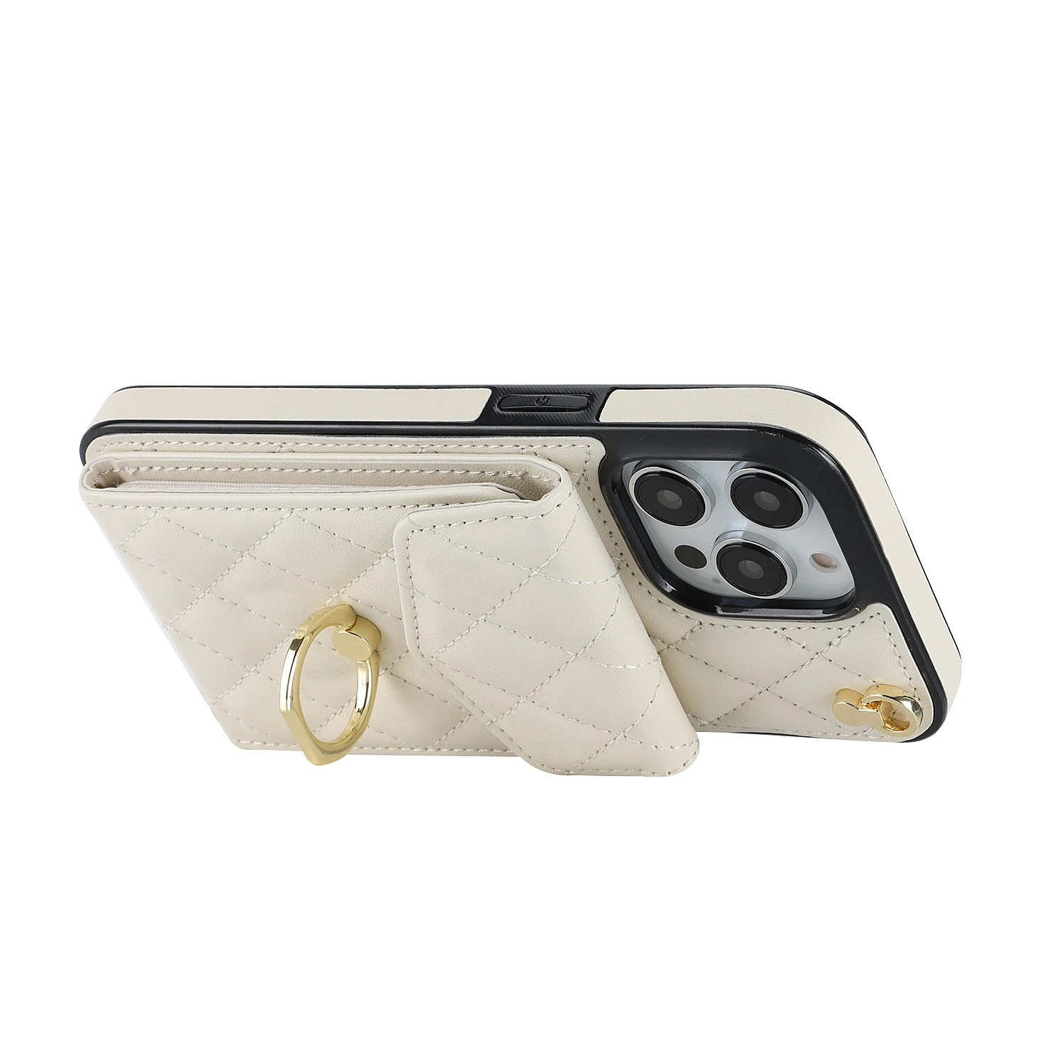 Luxury iPhone Case — PU Leather Crossbody Wallet Cover with Multi Card Slots, Ring Holder Lanyard, Magnetic Closure and Shockproof Anti-Fingerprint Protection