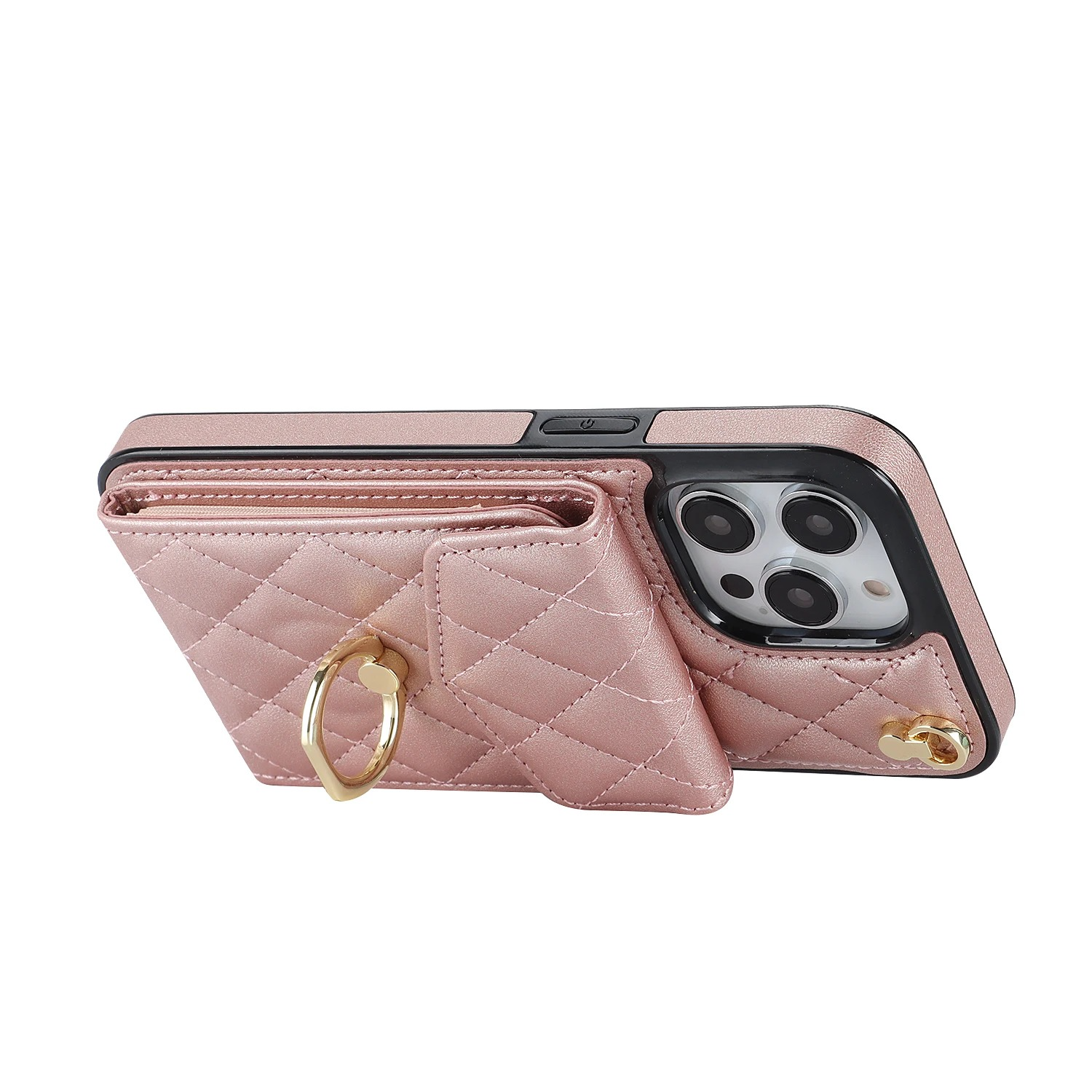 Luxury iPhone Case — PU Leather Crossbody Wallet Cover with Multi Card Slots, Ring Holder Lanyard, Magnetic Closure and Shockproof Anti-Fingerprint Protection