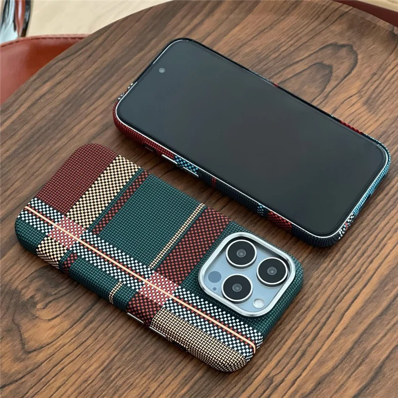 Luxury iPhone Case — Retro Geometric Totem Magnetic Alloy Lens Protection, Shockproof & Wireless Charging Hard Cover