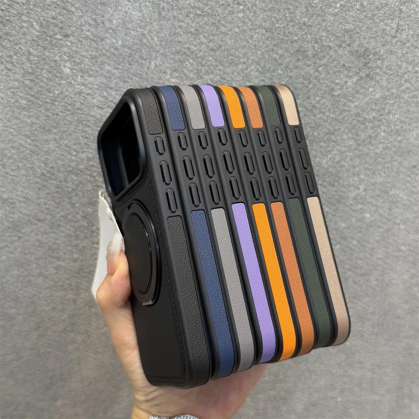 Luxury iPhone Case — Wax PU Leather Magnetic Cover with 360° Rotating Ring Stand, Wireless-Charging Safe Design and Business Shockproof Protection