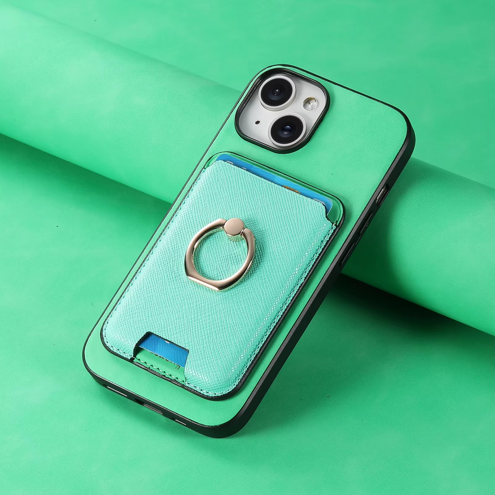 Luxury iPhone Detachable Magnetic Wallet Case — Leather Cover with Card Holder, Ring Stand Function, Shockproof Protection, Anti-Fingerprint Scratch-Resistant Design