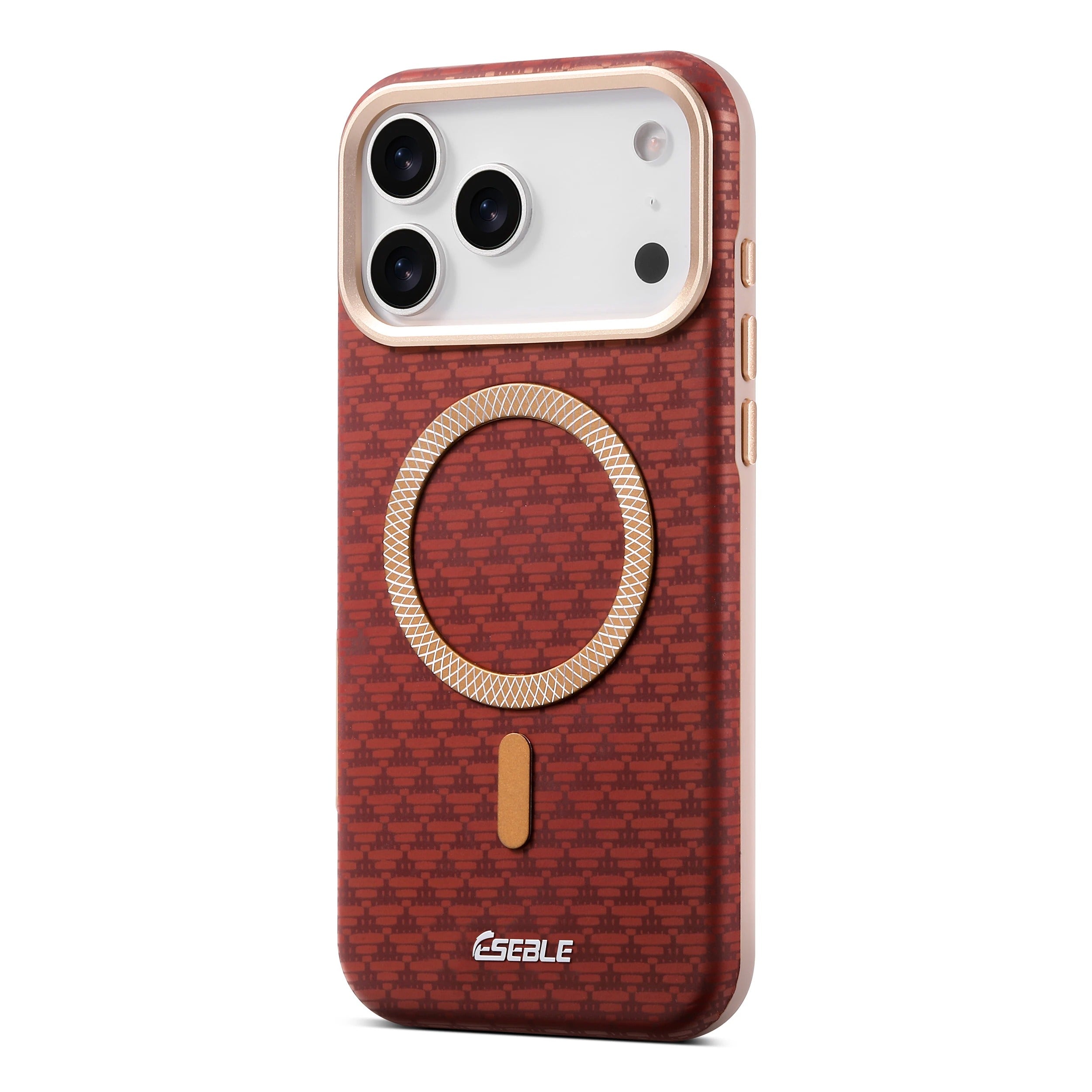 Premium Magnetic Leather iPhone Case MagSafe Compatible Shockproof Fiber Texture Cover with Anti-Fingerprint Grip & Wireless Charging Support