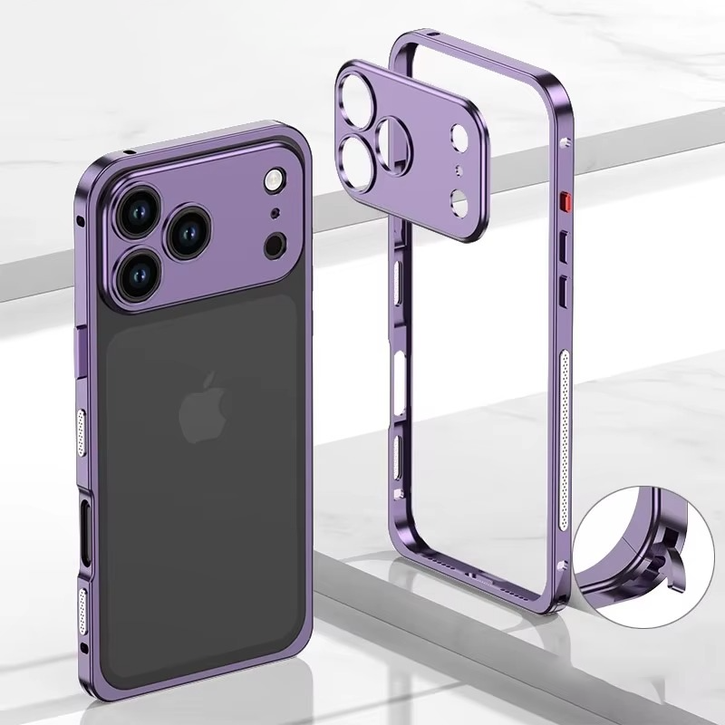 Premium iPhone Case — Aluminum Alloy Frame Cover with Heat-Dissipation Design and Shockproof Durable Metal Protection