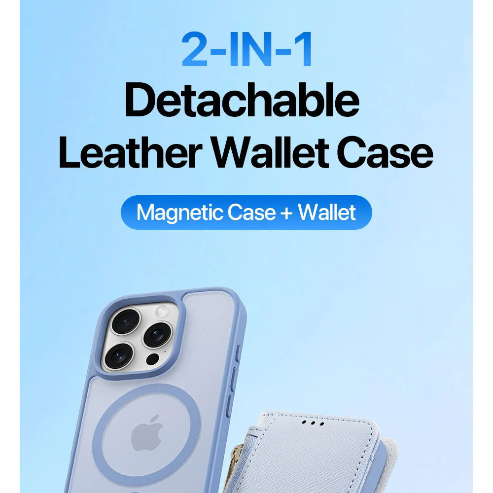 Premium iPhone Case — Cow Leather Detachable Magnetic Wallet Cover with Card Slots, Shockproof Drop Protection, Wireless-Charging Support & Lanyard Option