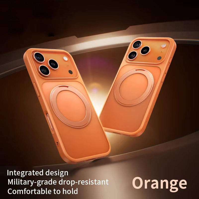 Premium iPhone Case — MagSafe Shockproof TPU Cover with 360° Rotating Stand, Camera Protection, Touch Button Design and Anti-Fingerprint Dustproof Finish