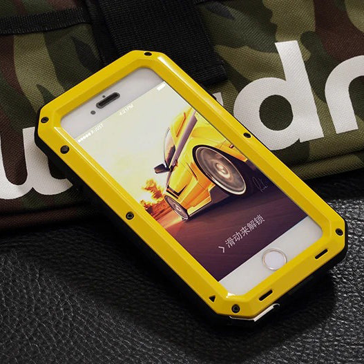 Rugged iPhone Case — Heavy-Duty Aluminum Military Cover with Gorilla Glass Screen Protection, Full-Body Shockproof Dustproof Non-Slip Design