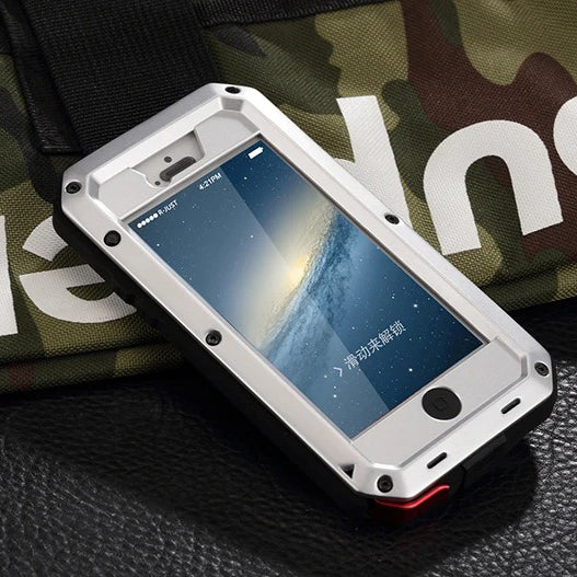 Rugged iPhone Case — Heavy-Duty Aluminum Military Cover with Gorilla Glass Screen Protection, Full-Body Shockproof Dustproof Non-Slip Design