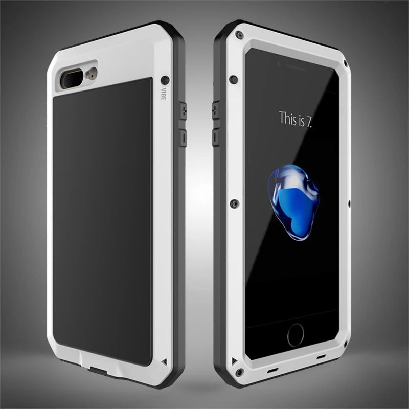 Rugged iPhone Case — Heavy-Duty Aluminum Military Cover with Gorilla Glass Screen Protection, Full-Body Shockproof Dustproof Non-Slip Design