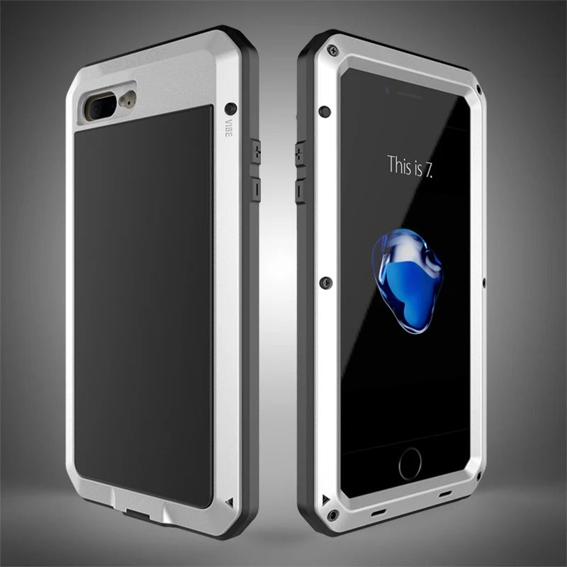 Rugged iPhone Case — Heavy-Duty Aluminum Military Cover with Gorilla Glass Screen Protection, Full-Body Shockproof Dustproof Non-Slip Design