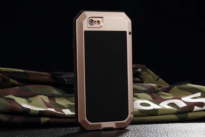 Rugged iPhone Case — Heavy-Duty Aluminum Military Cover with Gorilla Glass Screen Protection, Full-Body Shockproof Dustproof Non-Slip Design