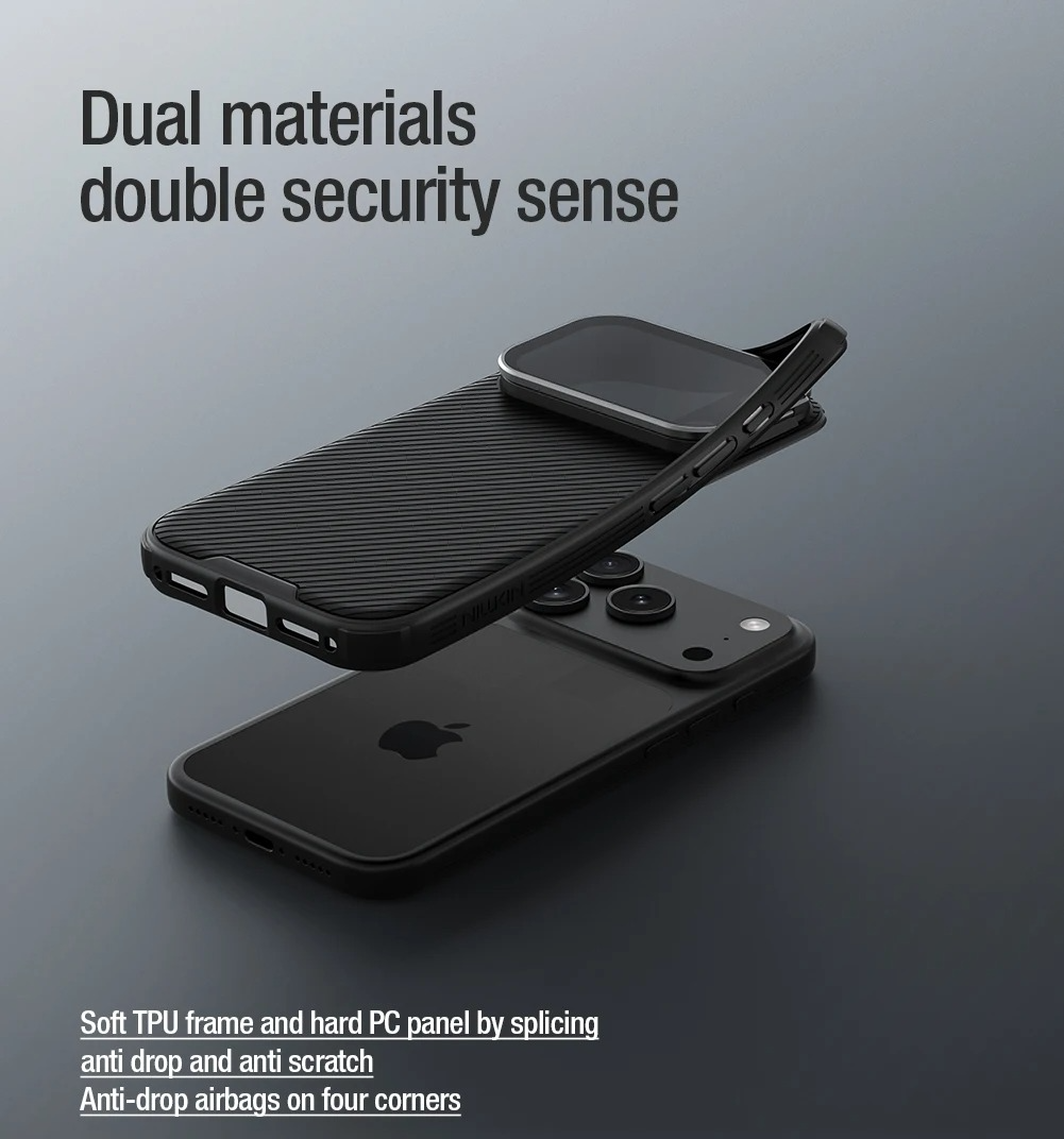 Rugged iPhone Case — MagSafe CamShield Cover with Foldable Lens Stand, Shockproof Textured PC Half-Wrapped Non-Slip Protective Design