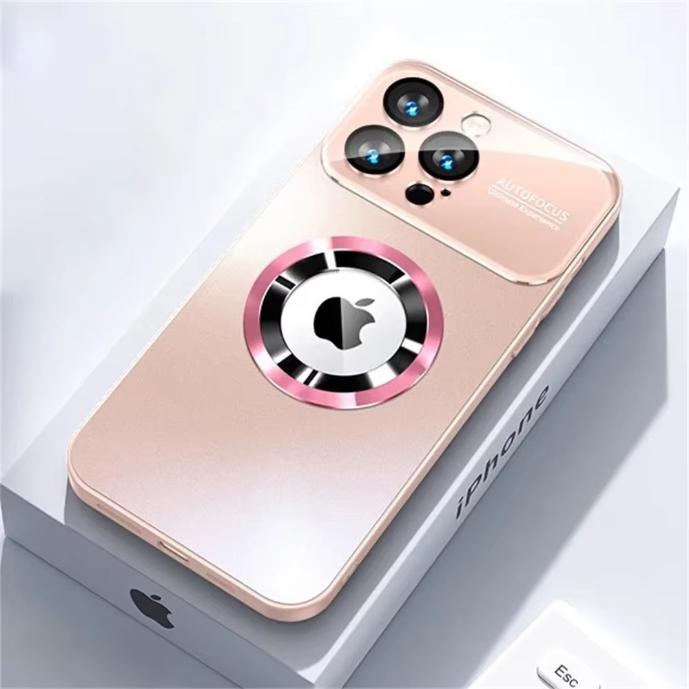 Luxury iPhone Case — Titanium MagSafe Magnetic Half-Wrapped Cover with Glass Lens Protection, Shockproof, Anti-Fingerprint, Anti-Scratch Design