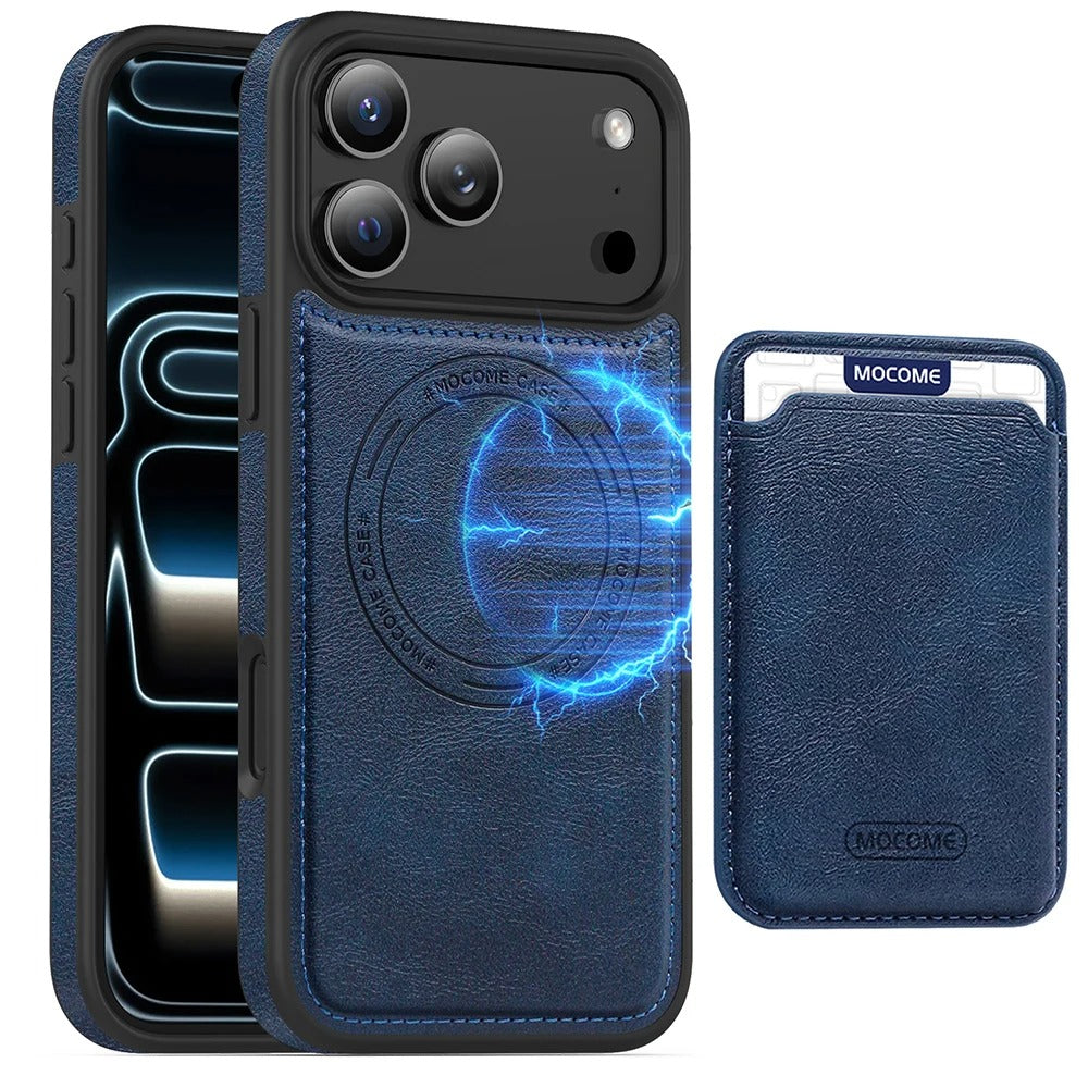 Elite iPhone Magnetic RFID Leather Wallet Case, MagSafe-Compatible Card Holder with Shock Protection & Secure Storage