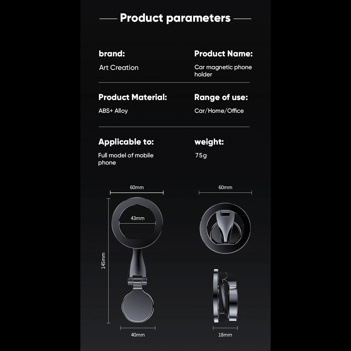 Accessories Magnetic Car Holder ZenithXCase