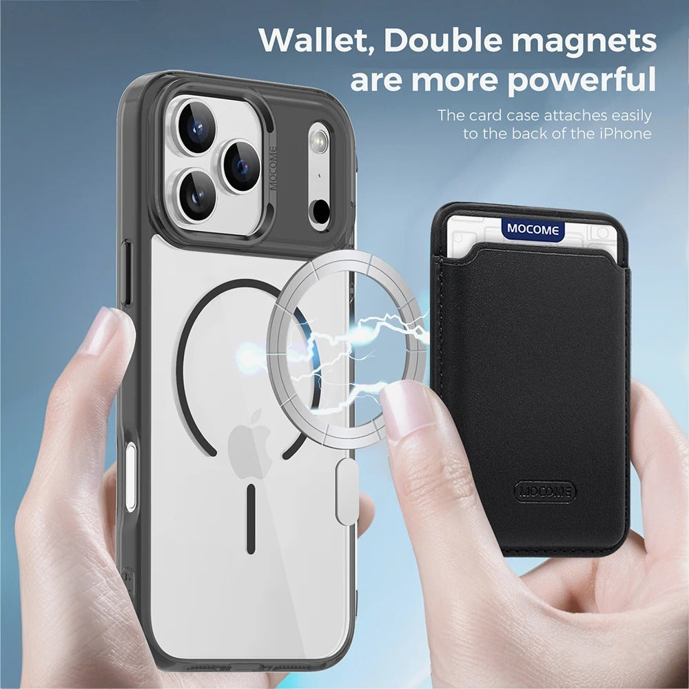 Impact-Ready iPhone Magnetic Case with Detachable Wallet, Shockproof TPU & PC Protective Cover, MagSafe-Compatible Card Holder Design