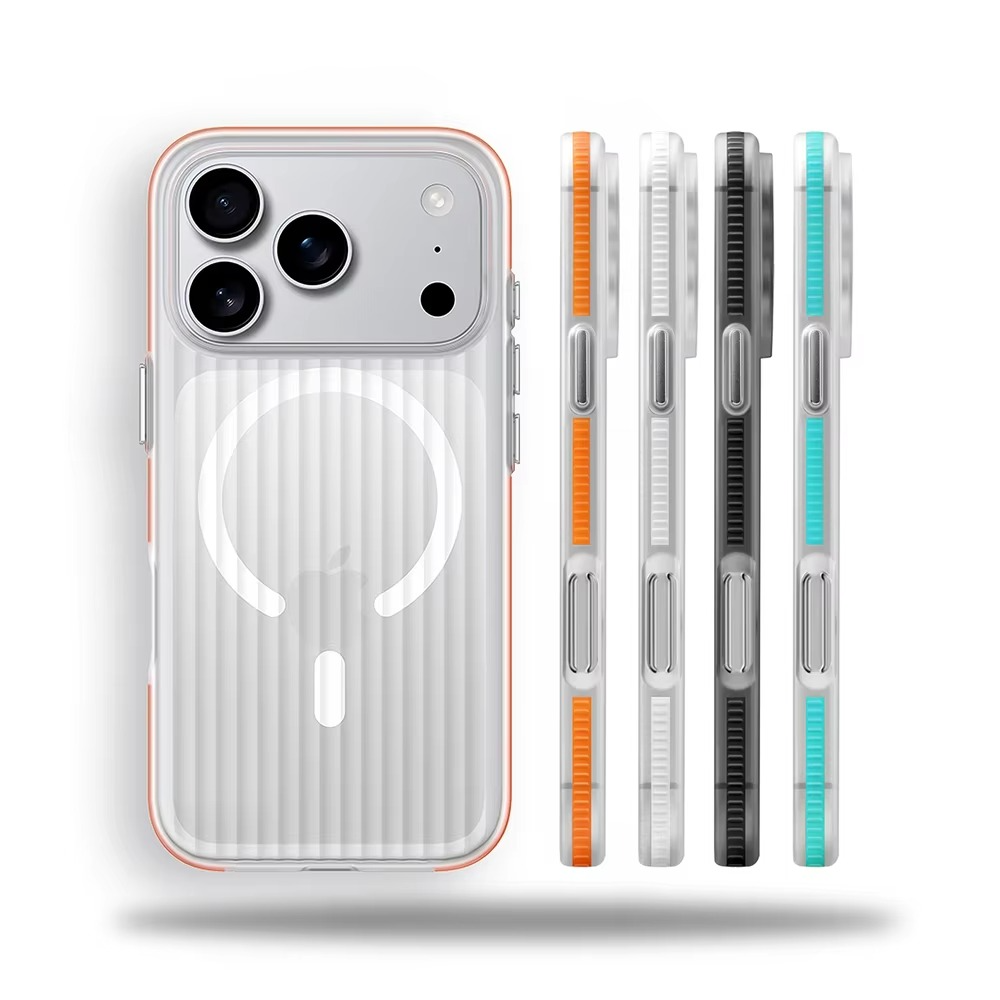 Luxury Corrugated Pattern iPhone Case — Magnetic Magsafe Wireless Charging Cover, Shockproof Hard PC, Non-Slip Matte Finish, Anti-Fingerprint, Dustproof