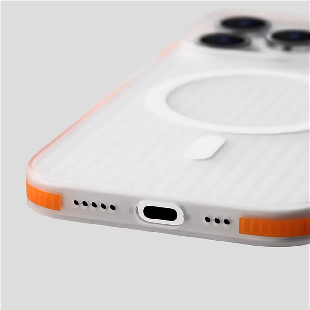 Luxury Corrugated Pattern iPhone Case — Magnetic Magsafe Wireless Charging Cover, Shockproof Hard PC, Non-Slip Matte Finish, Anti-Fingerprint, Dustproof