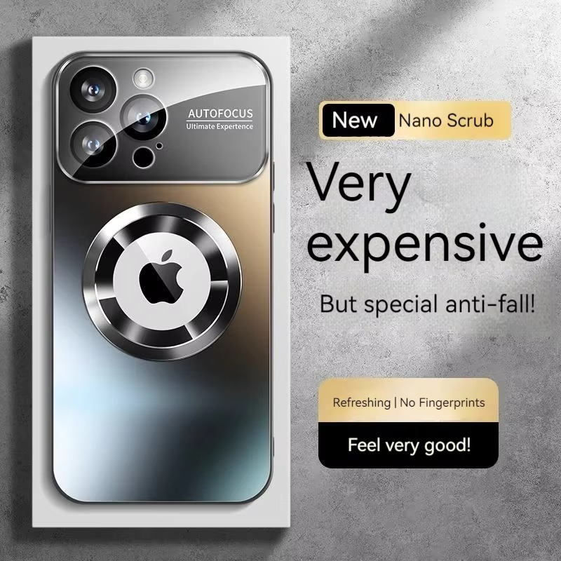 Luxury Large Window Magnetic iPhone Case — Magsafe Wireless Charging, Lens Protection, Shockproof Half-Wrapped Cover, Anti-Fingerprint, Non-Slip Finish