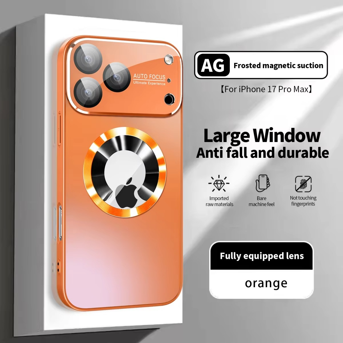 Luxury Magsafe Magnetic iPhone Case — Large Window Logo Hole, Shockproof Half-Wrapped Cover, Camera Lens Protection, Anti-Fingerprint, Matte Non-Slip