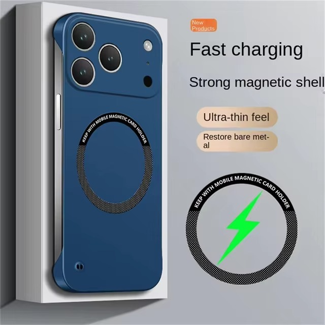 Luxury Ultra-Thin Magnetic iPhone Case — Frameless Hard PC Half-Wrapped Cover, Matte Solid Color, Anti-Fingerprint, Shockproof, Non-Slip, Dustproof