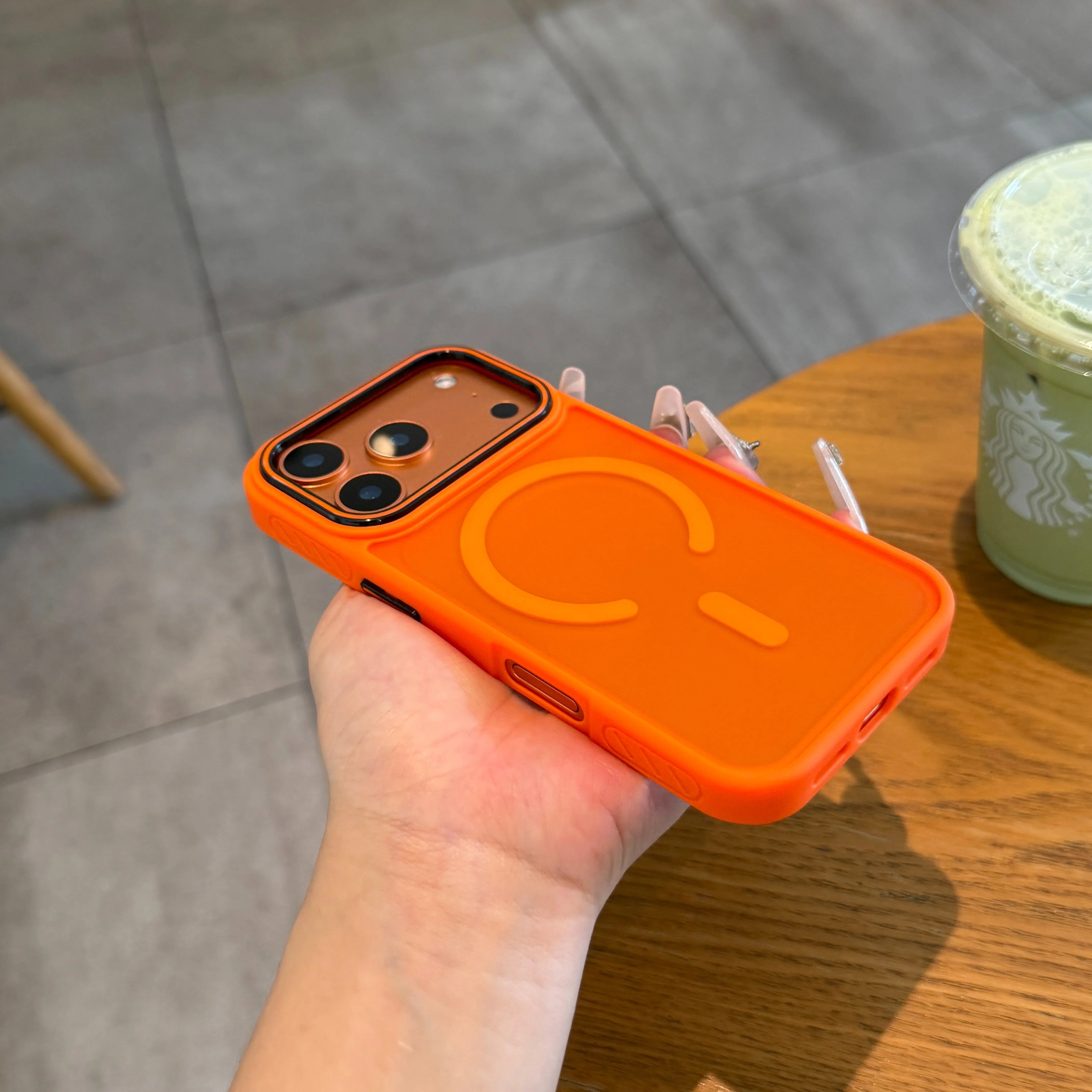 Luxury iPhone Case — Wireless-Charging Matte Magnetic Half-Wrapped TPU Cover with Anti-Fall Shockproof Protection, Anti-Fingerprint, Non-Slip Color-Collision Design