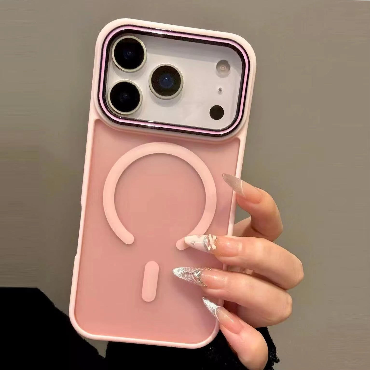 Luxury iPhone Case — Wireless-Charging Matte Magnetic Half-Wrapped TPU Cover with Anti-Fall Shockproof Protection, Anti-Fingerprint, Non-Slip Color-Collision Design