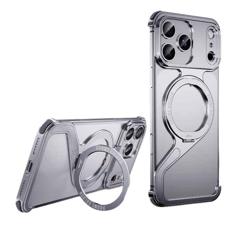 Luxury iPhone Case — Z-Shape Aluminum Alloy Frameless Magnetic Cover with Metal Shockproof Protection and Slim Minimal Design