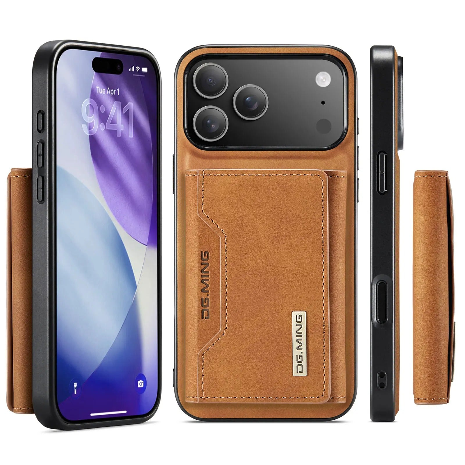 Luxury iPhone Case — 2-in-1 Detachable Magnetic Leather Wallet Cover with Card Slots, Kickstand Function & Protective Full-Body Design